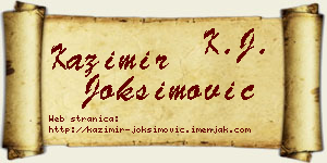 Kazimir Joksimović vizit kartica
